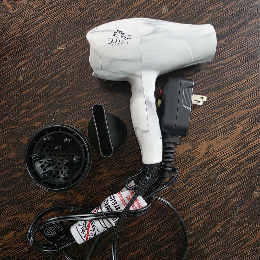Sutra Beauty White Hair Dryer - Travel Size